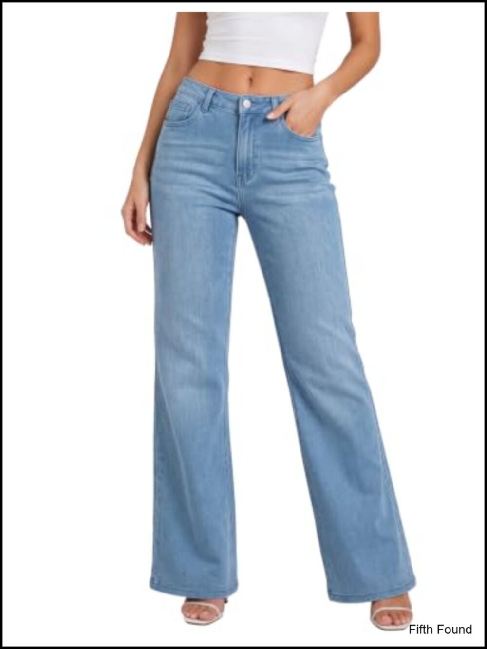 Womens Mid Rise Flare Bootcut Jeans Stretch Denim Pants with Pockets